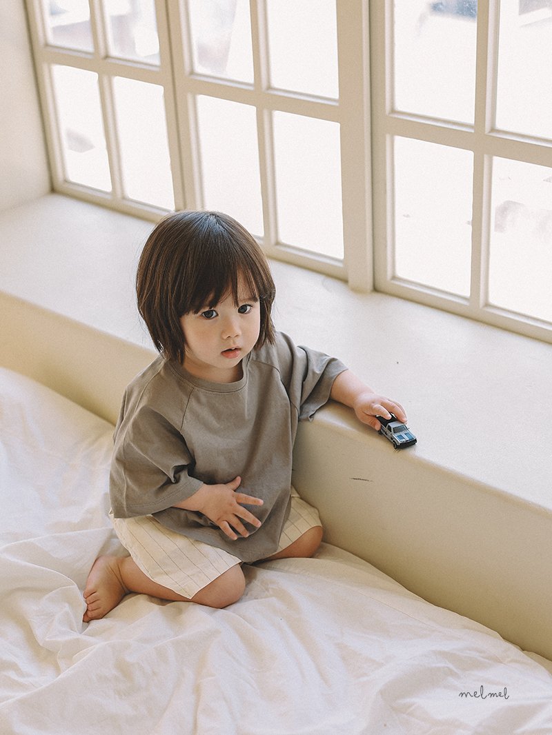 Melmel - Korean Baby Fashion - #babyoutfit - Lightweight 3/4 Sleeve Tee - 7
