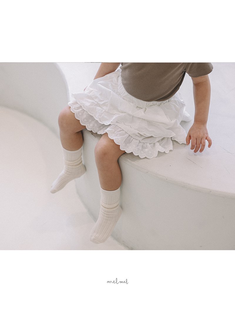 Melmel - Korean Baby Fashion - #babywear - Lace Skirt Pants - 10