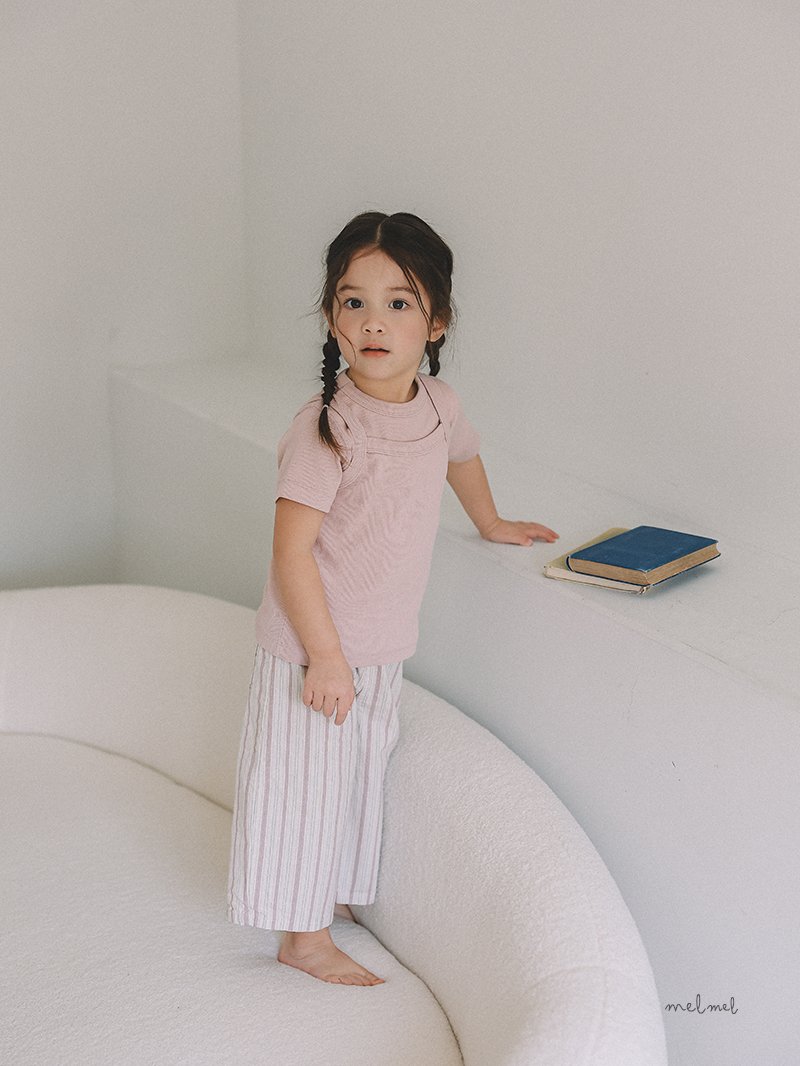 Melmel - Korean Baby Fashion - #onlinebabyboutique - Ribbed Short Sleeve Tee - 10