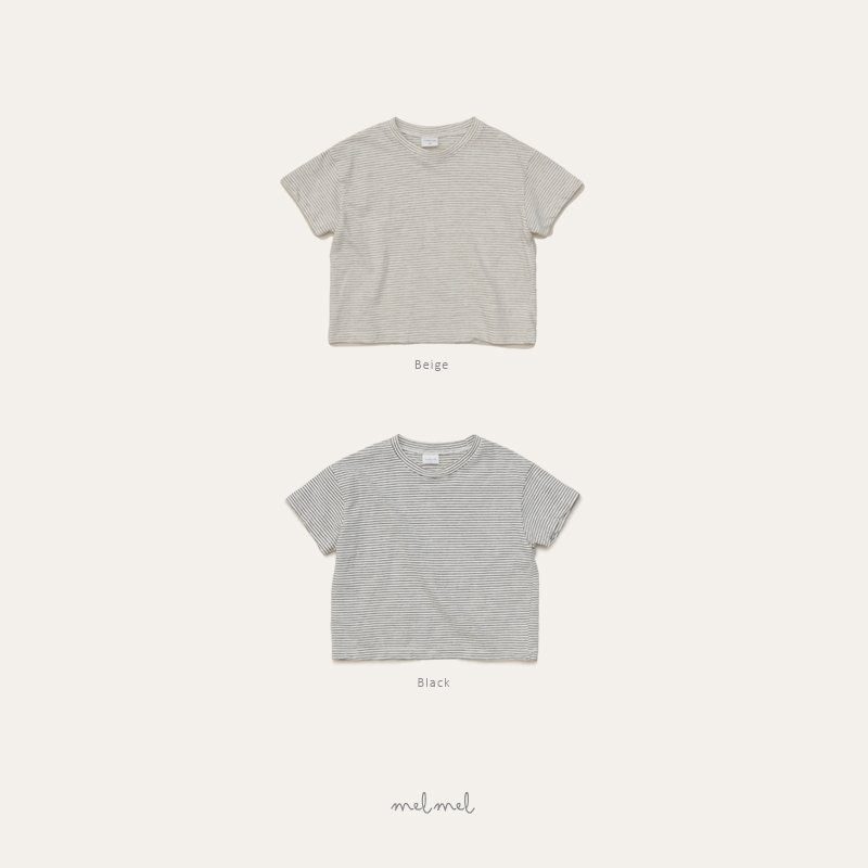 Melmel - Korean Baby Fashion - #onlinebabyshop - Striped Short Sleeve Tee - 3