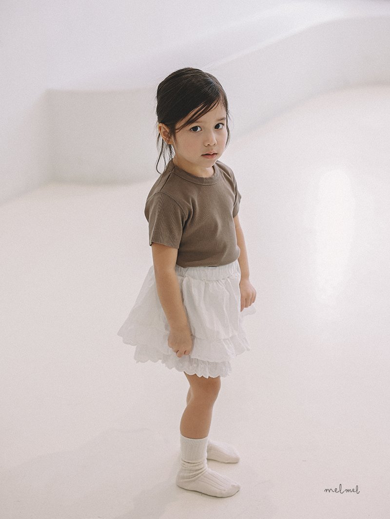 Melmel - Korean Baby Fashion - #onlinebabyshop - Lace Skirt Pants - 12