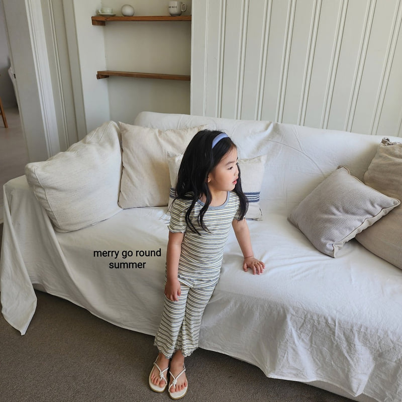 Merry Go Round - Korean Children Fashion - #Kfashion4kids - Soft Stripe Set - 9