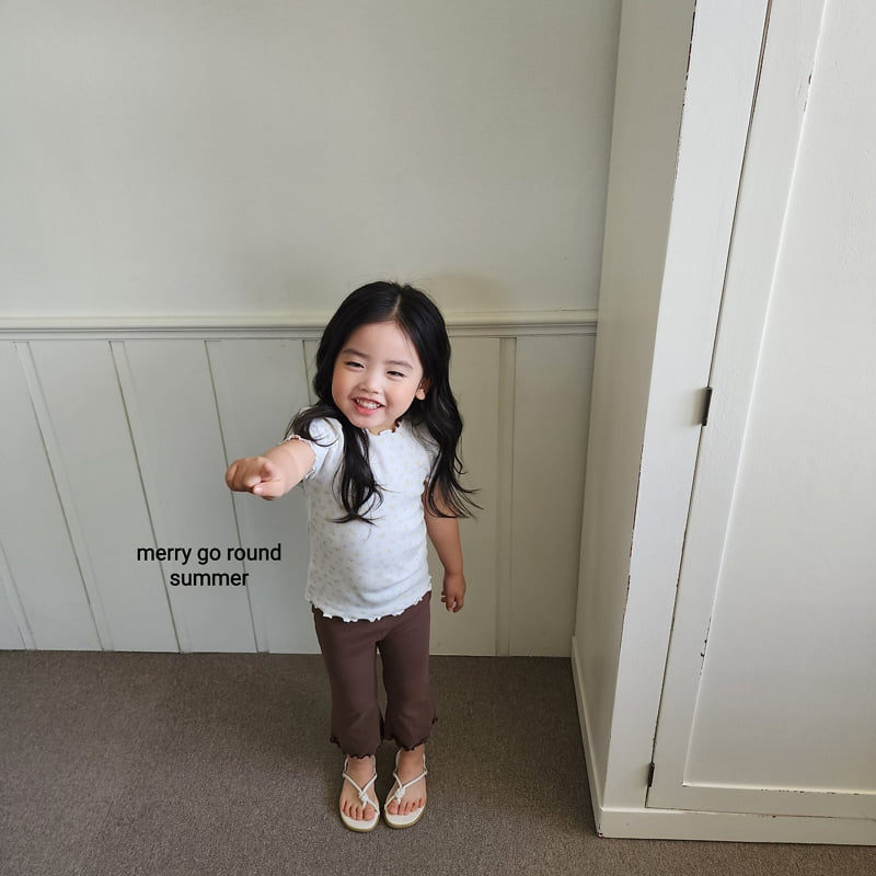Merry Go Round - Korean Children Fashion - #childofig - Shirring Flutter Tee - 6