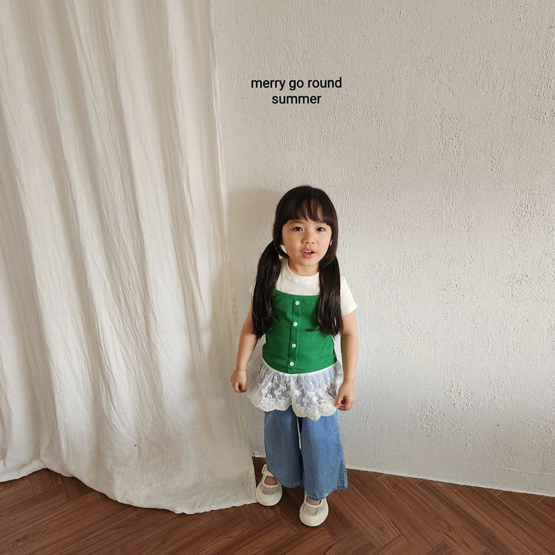 Merry Go Round - Korean Children Fashion - #childofig - Ribbed Button Sleeveless - 3