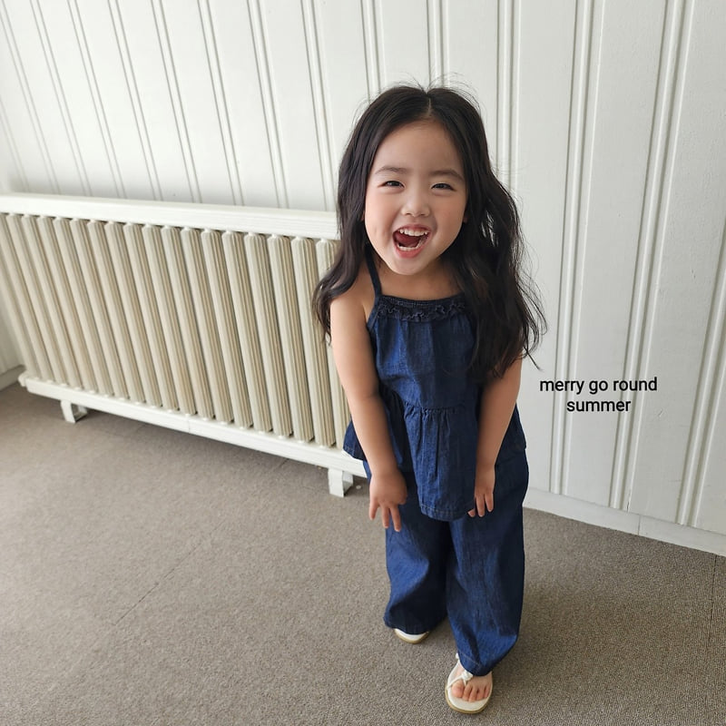Merry Go Round - Korean Children Fashion - #childofig - Denim Sleeveless - 2