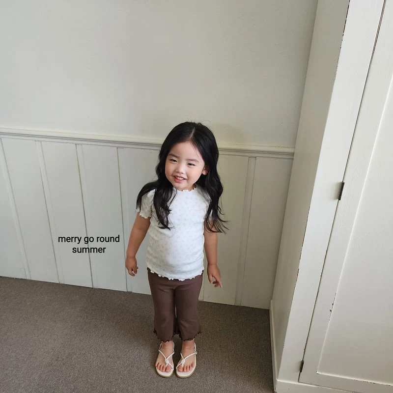 Merry Go Round - Korean Children Fashion - #childrensboutique - Shirring Flutter Tee - 7