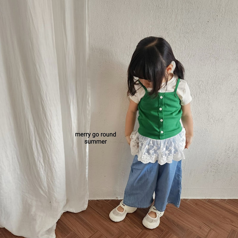 Merry Go Round - Korean Children Fashion - #childofig - Ribbed Button Sleeveless - 4