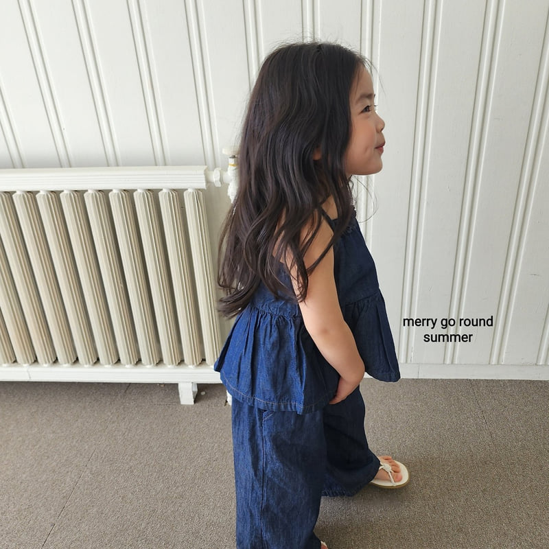 Merry Go Round - Korean Children Fashion - #childofig - Denim Sleeveless - 4