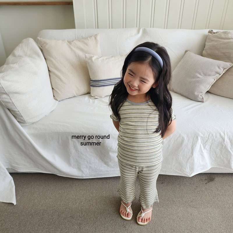 Merry Go Round - Korean Children Fashion - #designkidswear - Soft Stripe Set - 3