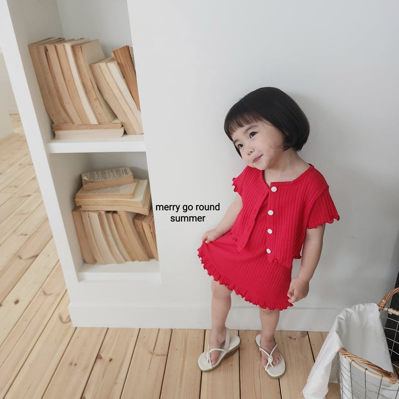 Merry Go Round - Korean Children Fashion - #designkidswear - Ribbed One-piece Set - 2