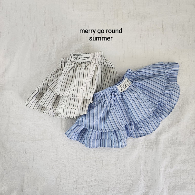 Merry Go Round - Korean Children Fashion - #designkidswear - Stripe Tiered Skirt
