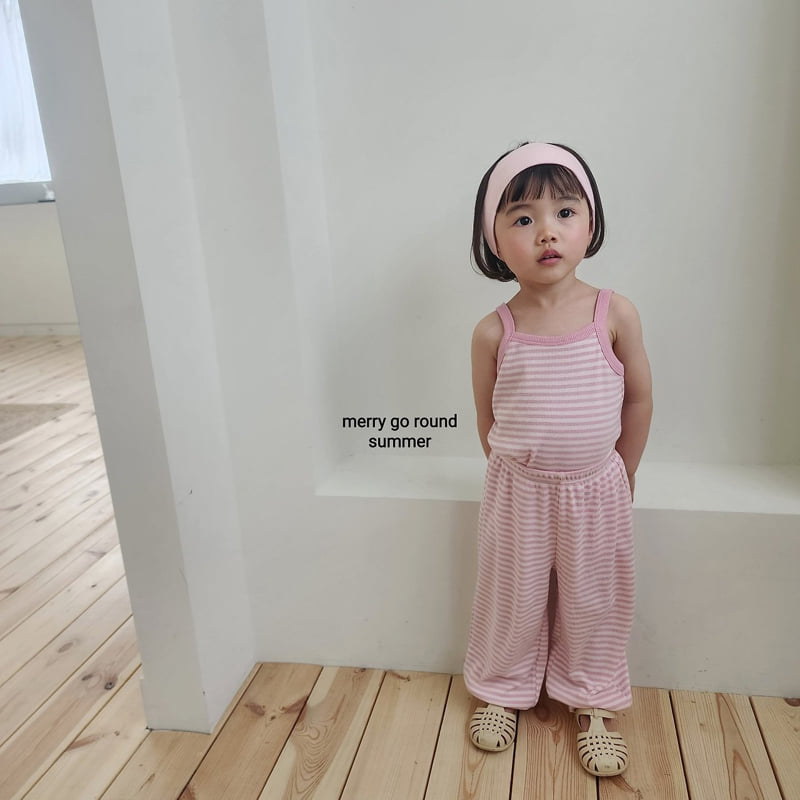 Merry Go Round - Korean Children Fashion - #designkidswear - Stripe Jogger Pants Set - 6