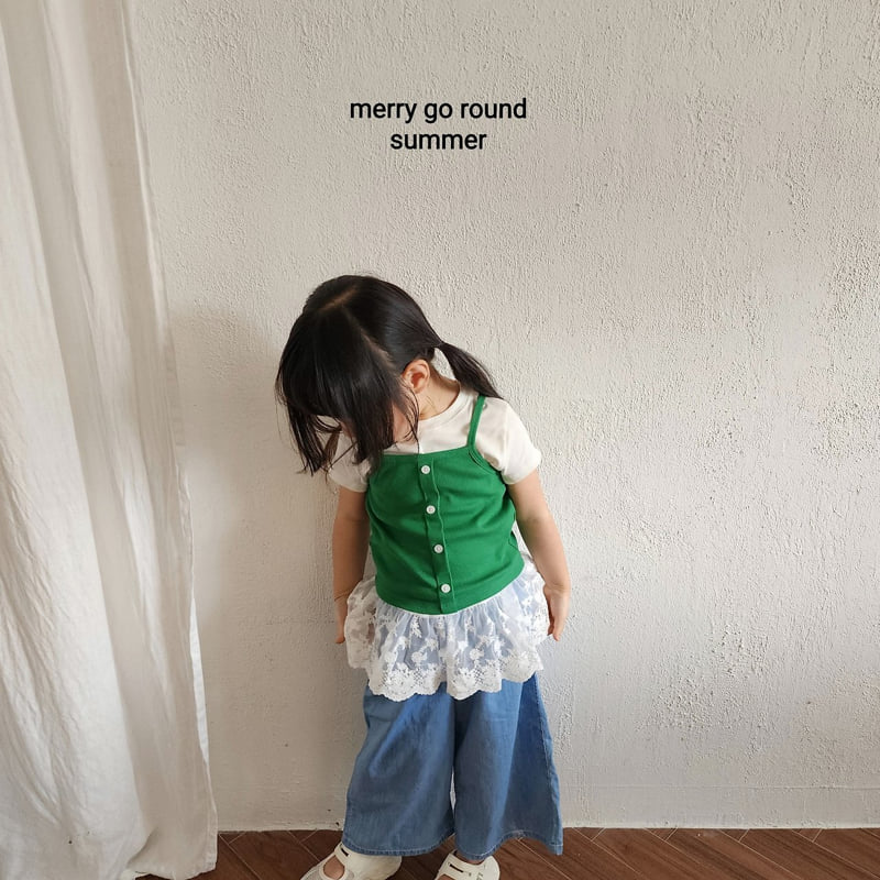 Merry Go Round - Korean Children Fashion - #discoveringself - Ribbed Button Sleeveless - 6