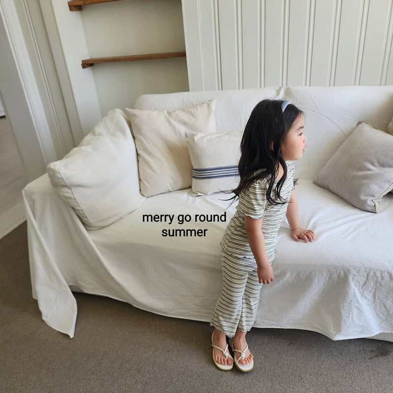 Merry Go Round - Korean Children Fashion - #designkidswear - Soft Stripe Set - 4