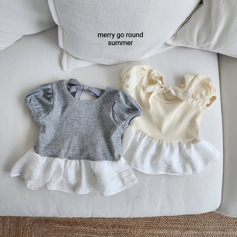 Merry Go Round - Korean Children Fashion - #discoveringself - Satin Puff Tee