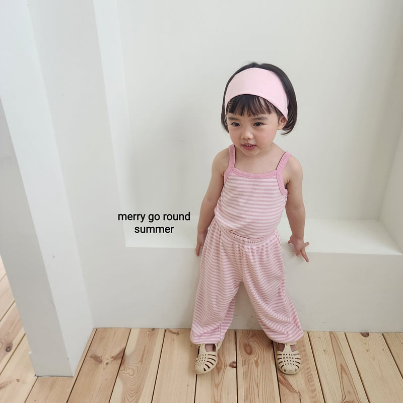 Merry Go Round - Korean Children Fashion - #discoveringself - Stripe Jogger Pants Set - 7
