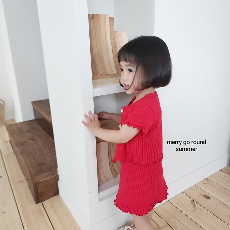 Merry Go Round - Korean Children Fashion - #discoveringself - Ribbed One-piece Set - 4