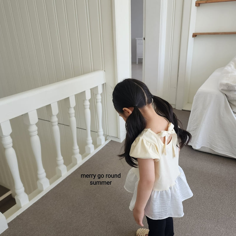Merry Go Round - Korean Children Fashion - #fashionkids - Satin Puff Tee - 2