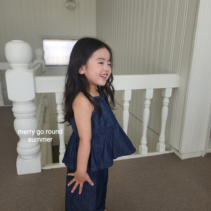 Merry Go Round - Korean Children Fashion - #kidsshorts - Denim Sleeveless - 8