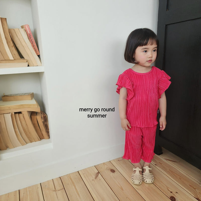 Merry Go Round - Korean Children Fashion - #kidsshorts - Frill Pleated Set - 5
