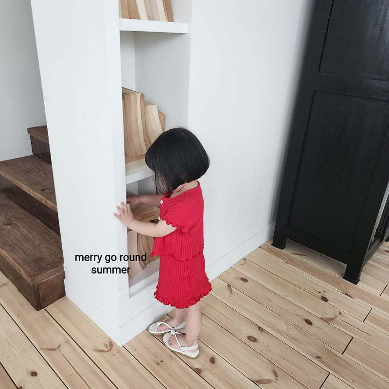 Merry Go Round - Korean Children Fashion - #kidsstore - Ribbed One-piece Set - 6
