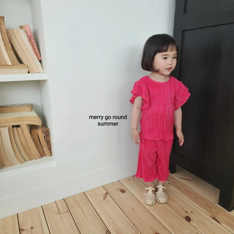 Merry Go Round - Korean Children Fashion - #kidsstore - Frill Pleated Set - 6