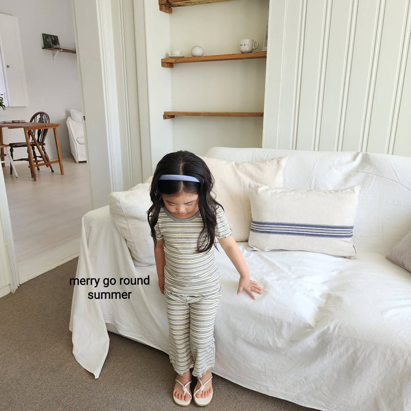 Merry Go Round - Korean Children Fashion - #kidzfashiontrend - Soft Stripe Set - 8