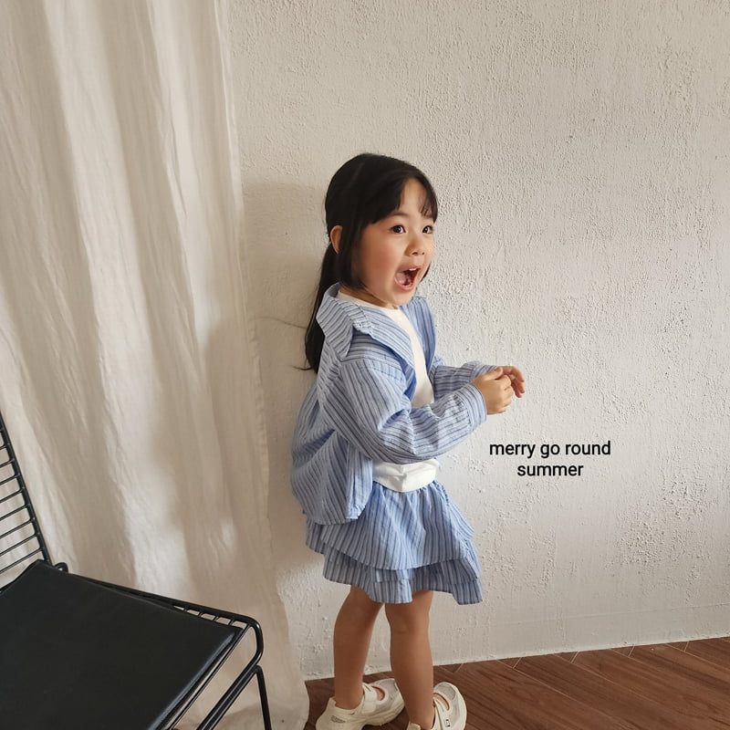 Merry Go Round - Korean Children Fashion - #kidzfashiontrend - Stripe Tiered Skirt - 6