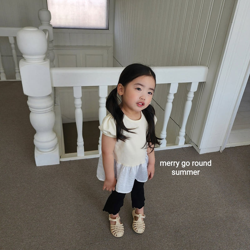 Merry Go Round - Korean Children Fashion - #kidzfashiontrend - Satin Puff Tee - 5