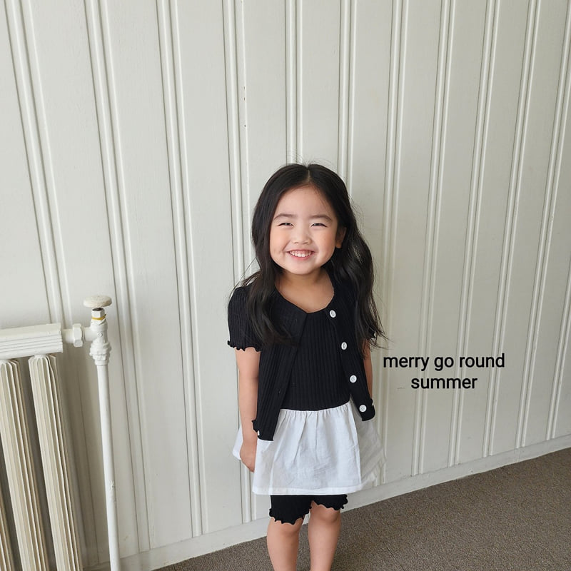Merry Go Round - Korean Children Fashion - #kidzfashiontrend - Short Sleeve Cardigan Set (set of 3) - 3