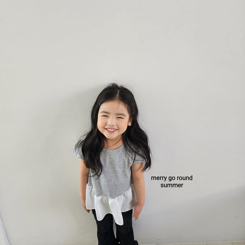 Merry Go Round - Korean Children Fashion - #littlefashionista - Satin Puff Tee - 7
