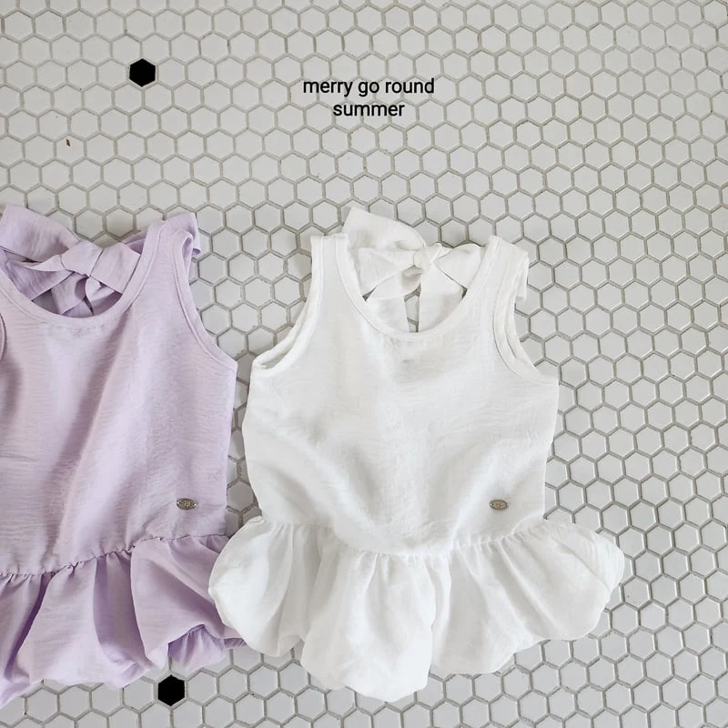 Merry Go Round - Korean Children Fashion - #minifashionista - Ribbon One-piece - 2
