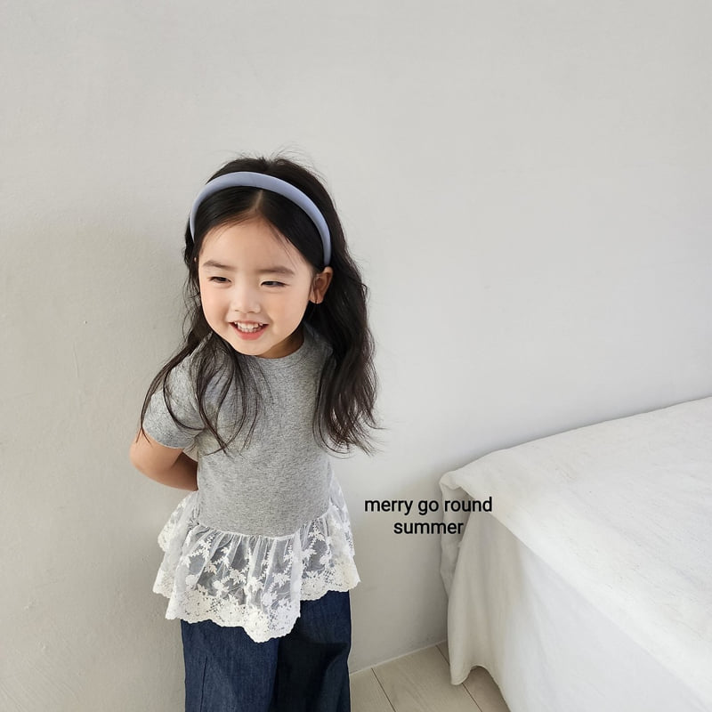 Merry Go Round - Korean Children Fashion - #minifashionista - Lace Tee - 3