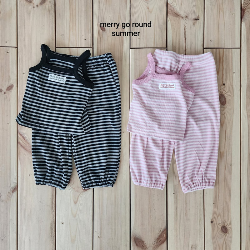 Merry Go Round - Korean Children Fashion - #minifashionista - Stripe Jogger Pants Set