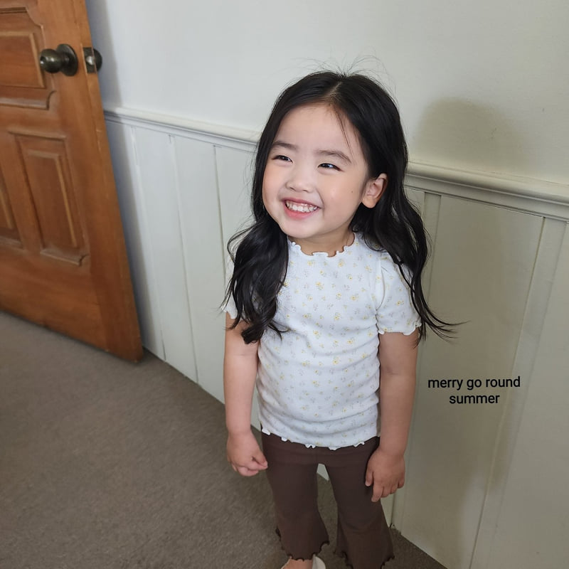 Merry Go Round - Korean Children Fashion - #prettylittlegirls - Shirring Flutter Tee - 2