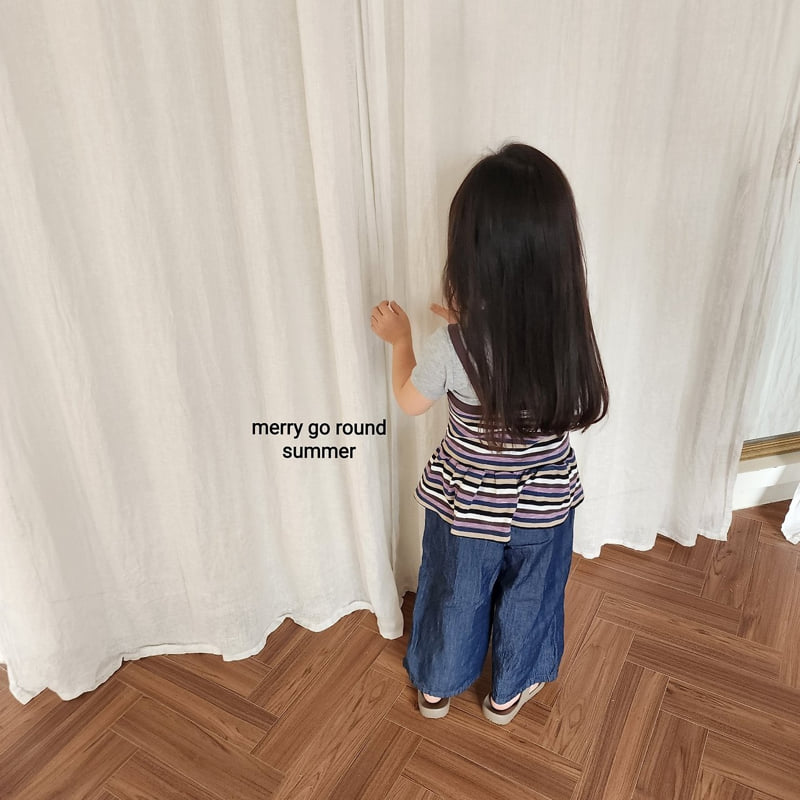 Merry Go Round - Korean Children Fashion - #prettylittlegirls - Wide Denim Pants - 6