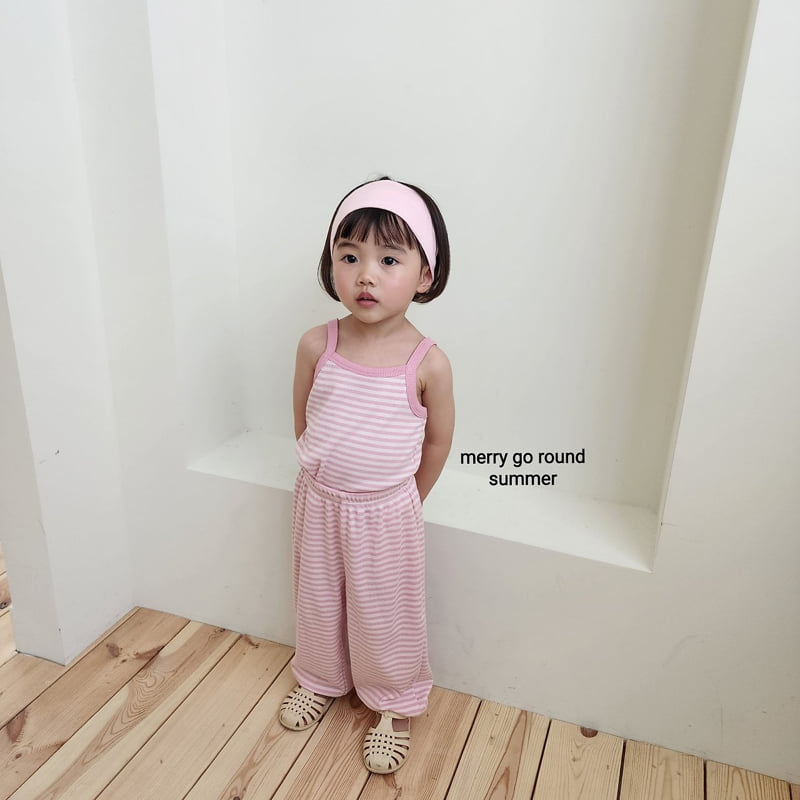 Merry Go Round - Korean Children Fashion - #prettylittlegirls - Stripe Jogger Pants Set - 2
