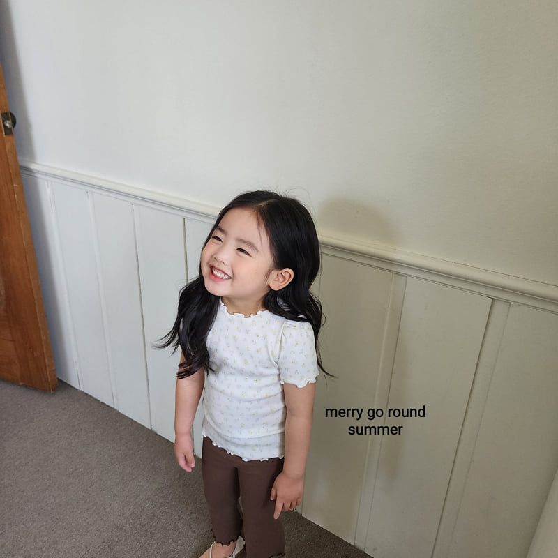 Merry Go Round - Korean Children Fashion - #stylishchildhood - Shirring Flutter Tee - 5