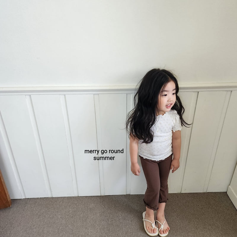 Merry Go Round - Korean Children Fashion - #todddlerfashion - Shirring Flutter Tee - 3