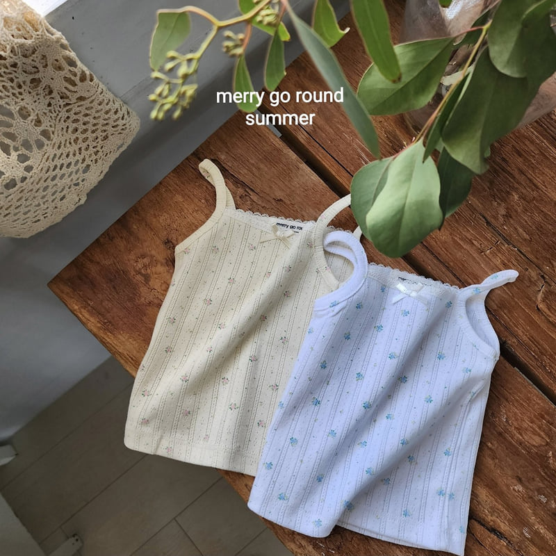 Merry Go Round - Korean Children Fashion - #todddlerfashion - Ribbon Flower Sleeveless - 2