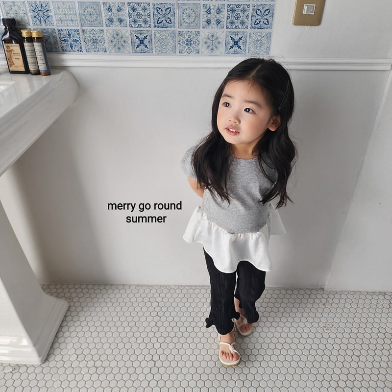 Merry Go Round - Korean Children Fashion - #todddlerfashion - Satin Puff Tee - 11