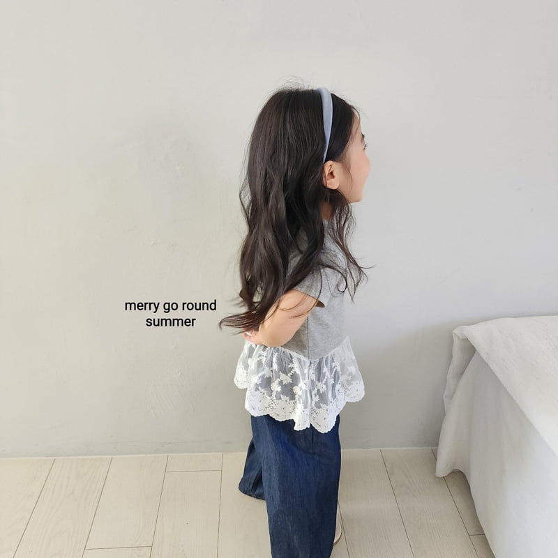 Merry Go Round - Korean Children Fashion - #todddlerfashion - Lace Tee - 5