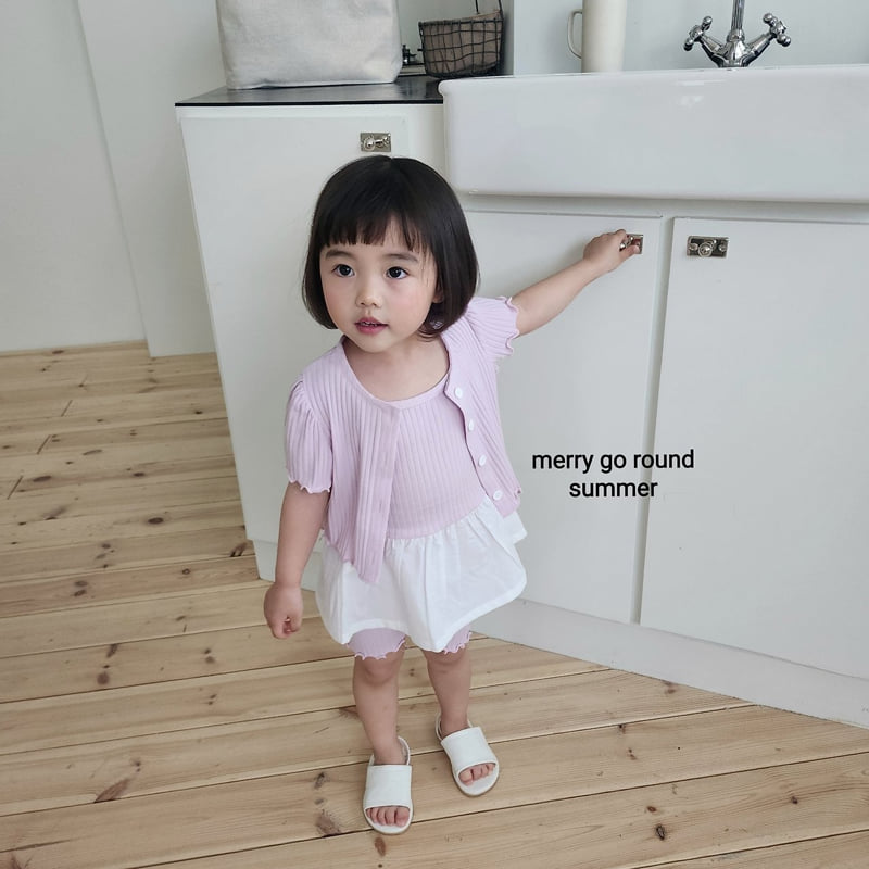 Merry Go Round - Korean Children Fashion - #toddlerclothing - Short Sleeve Cardigan Set (set of 3) - 10