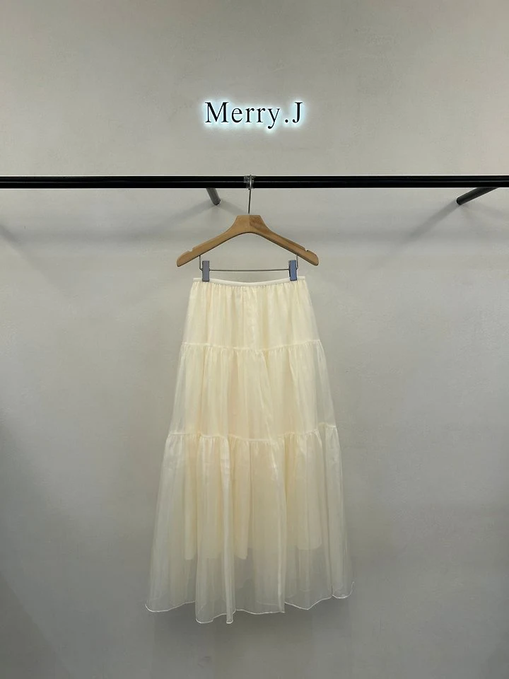 Merry J - Korean Women Fashion - #momslook - Ella Organza Tiered Skirt - 11
