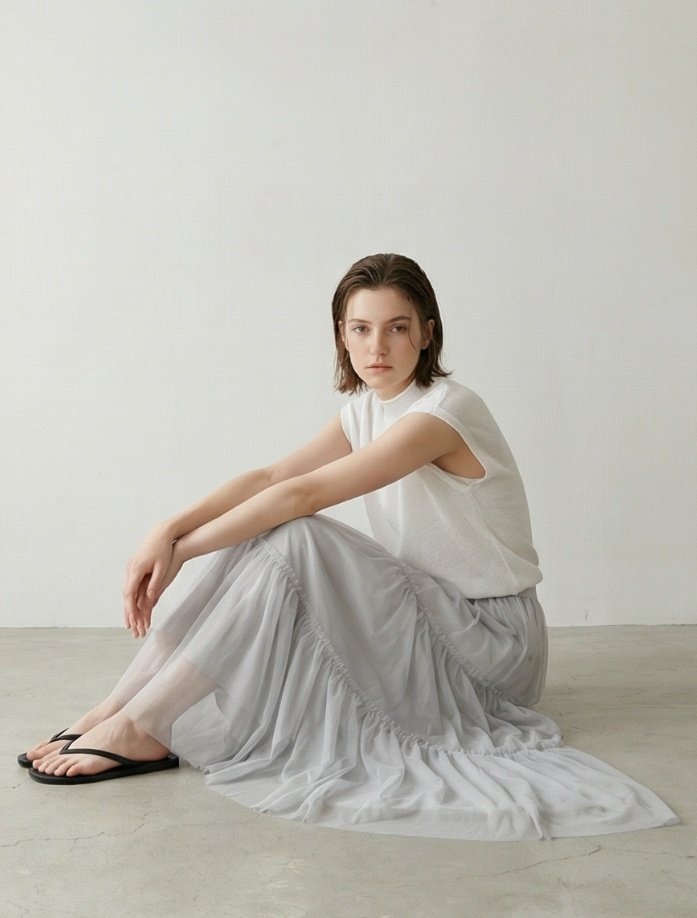 Merry J - Korean Women Fashion - #momslook - Ella Organza Tiered Skirt - 5