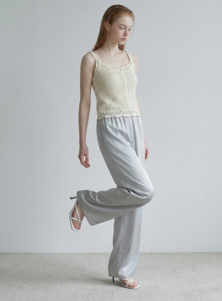 Merry J - Korean Women Fashion - #momslook - Capri Satin Pants - 2