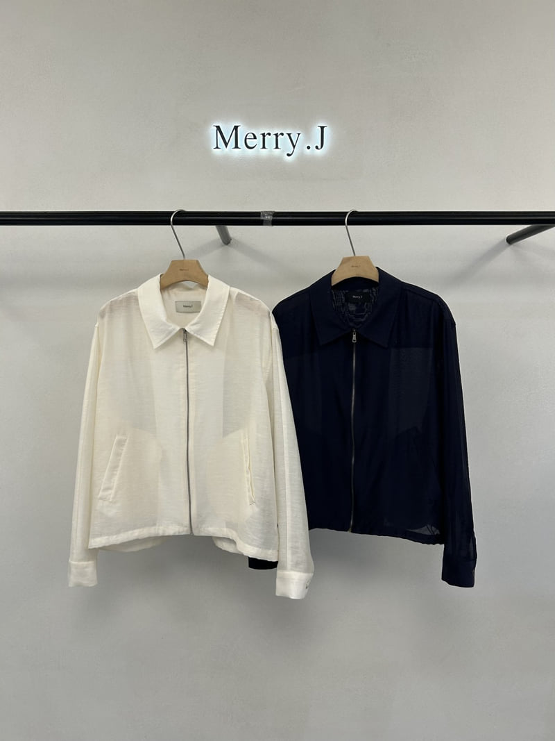 Merry J - Korean Women Fashion - #momslook - Organza Zip Blouson