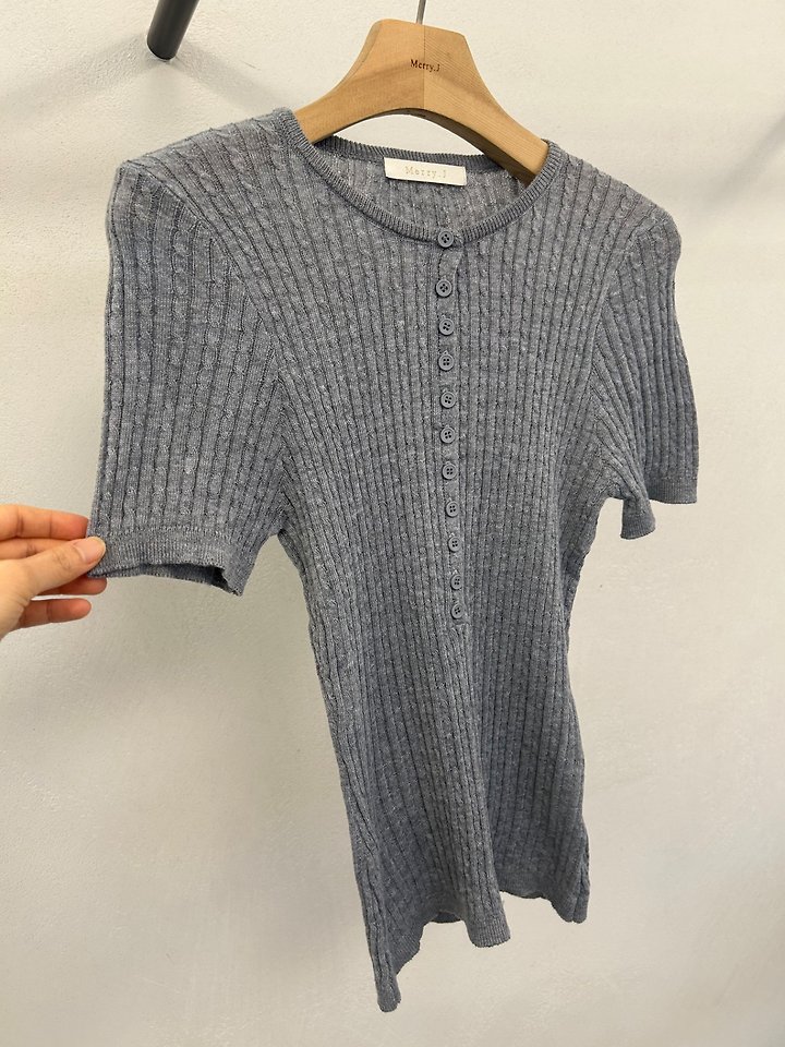 Merry J - Korean Women Fashion - #momslook - Slim Fit Button Knit - 8
