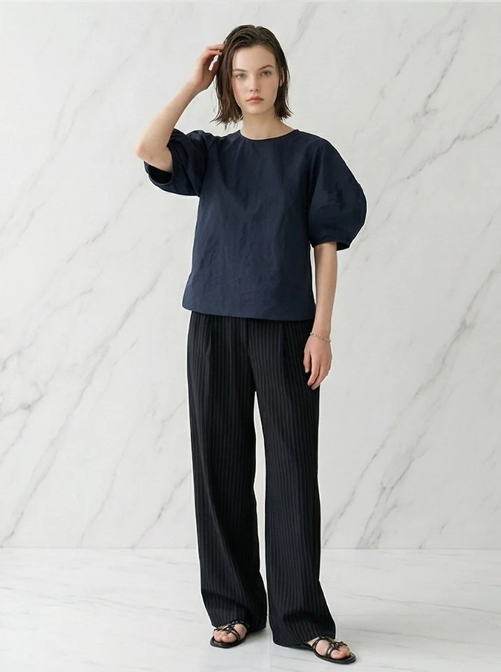 Merry J - Korean Women Fashion - #momslook - Balloon Ribbon Blouse - 5
