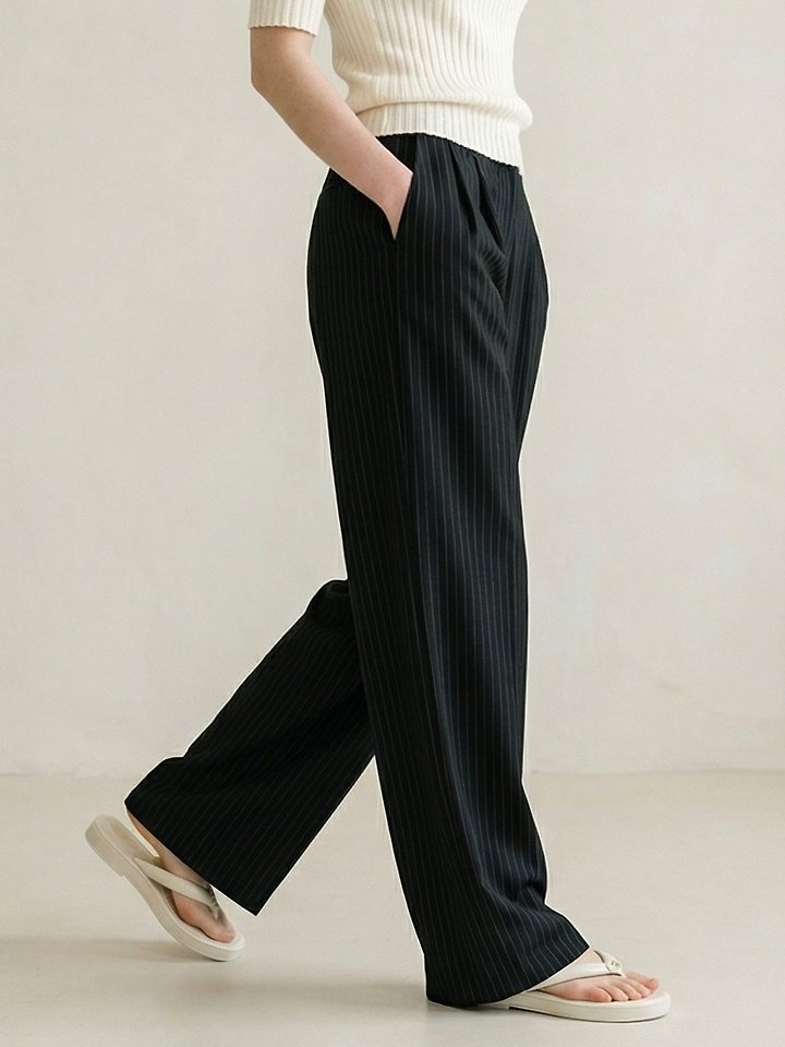 Merry J - Korean Women Fashion - #vintagekidsstyle - ST Pintuck Spandex Pants - 4